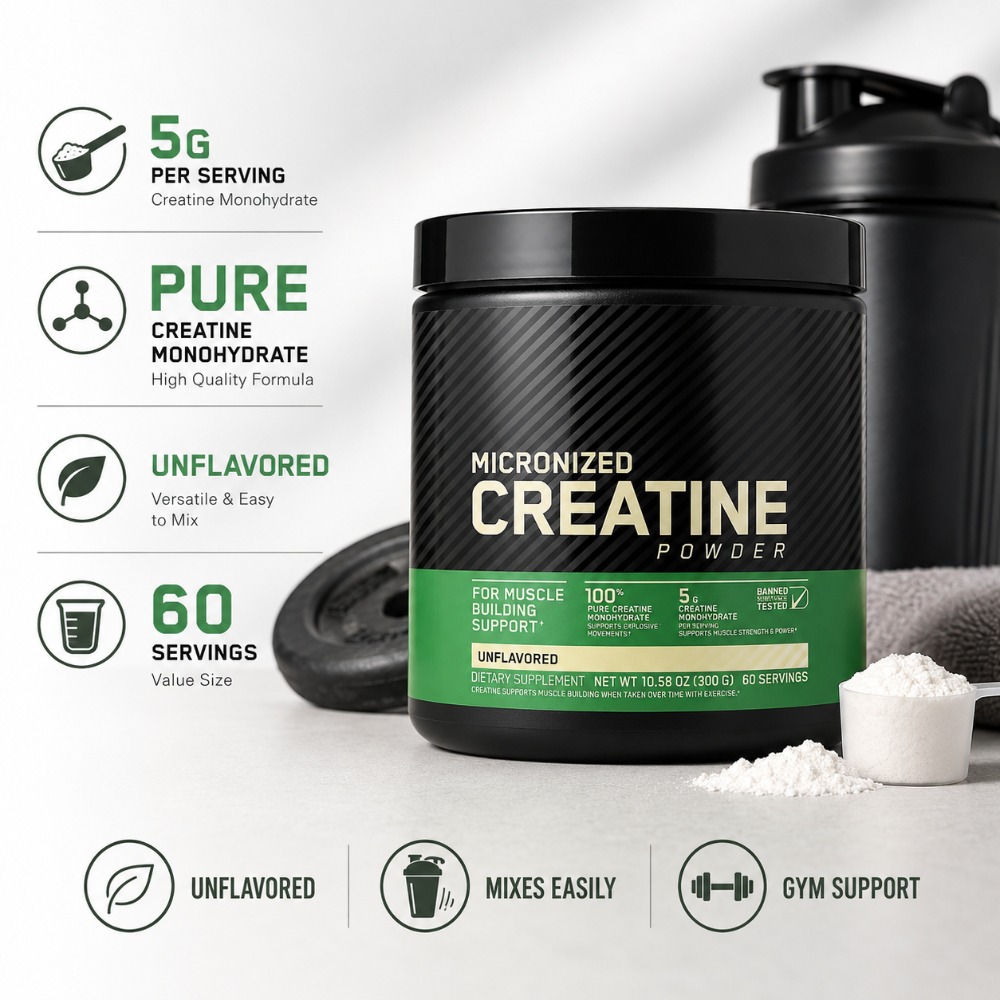 Creatine Monohydrate Powder - مسحوق الكرياتين مونوهيدرات 300 جرام لدعم